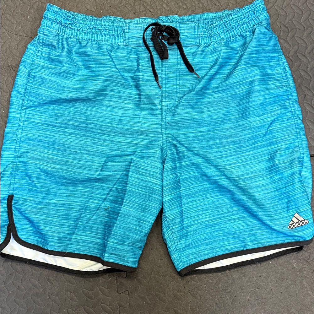 Adidas Men's Blue and Yellow Swim Shorts